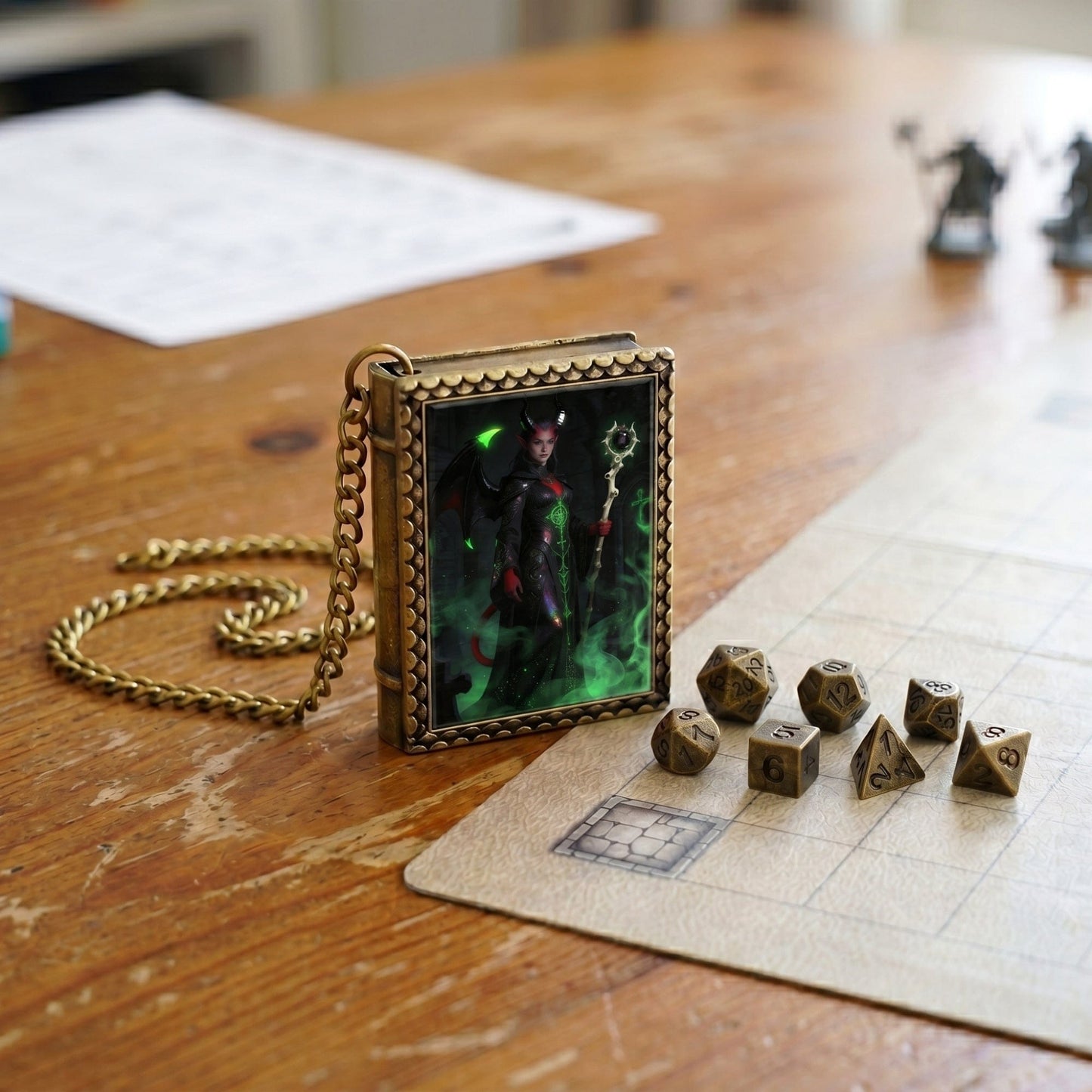 Geloho dice set necklace Infernal Warlock Dice Necklace