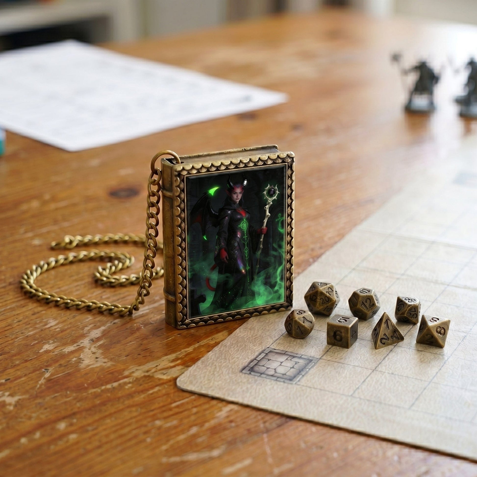 Geloho dice set necklace Infernal Warlock Dice Necklace
