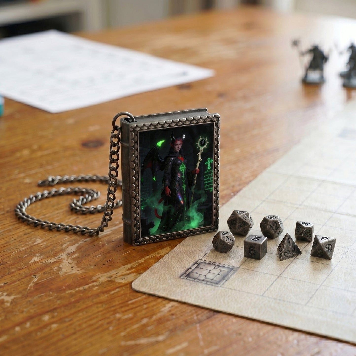 Geloho dice set necklace Infernal Warlock Dice Necklace