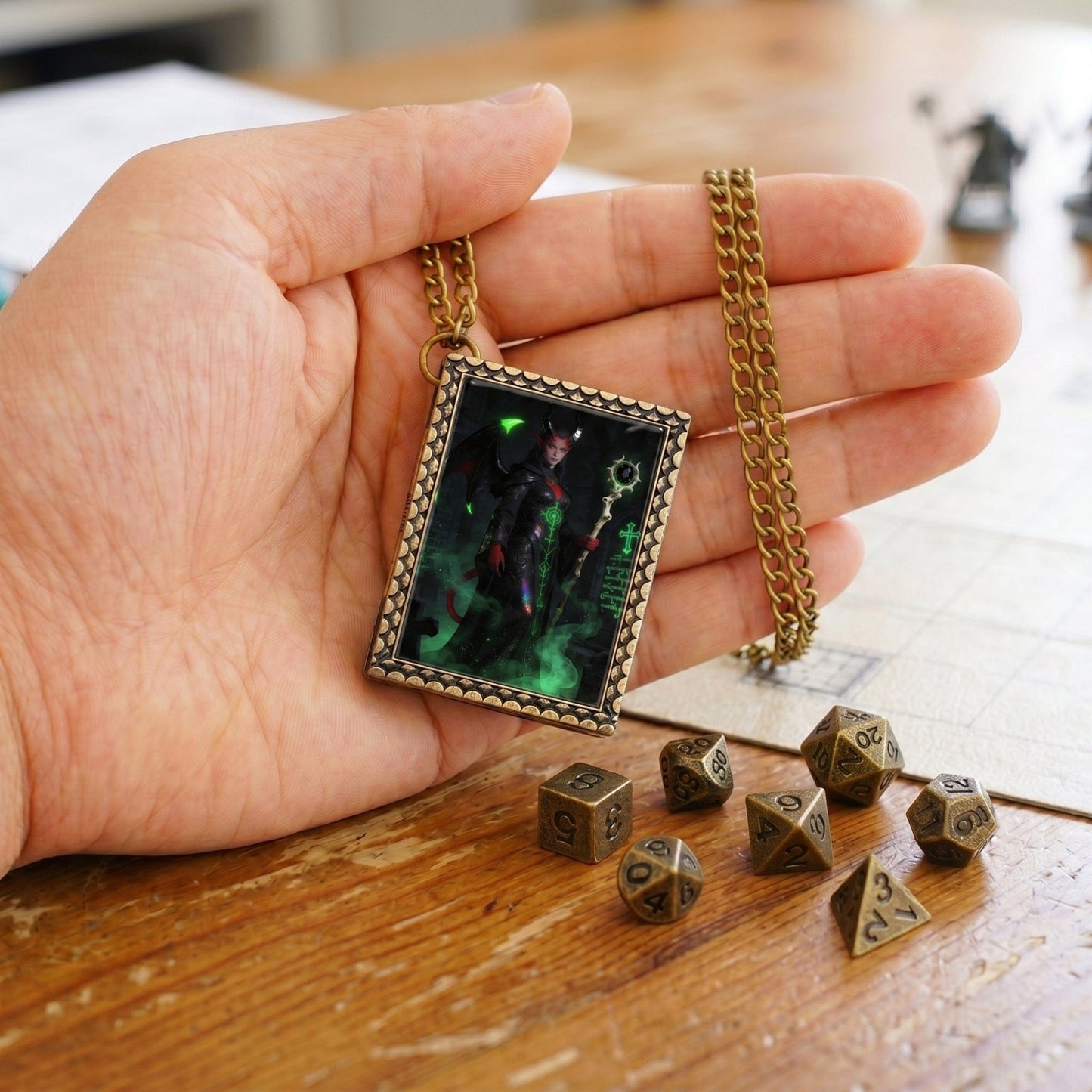 Geloho dice set necklace Infernal Warlock Dice Necklace