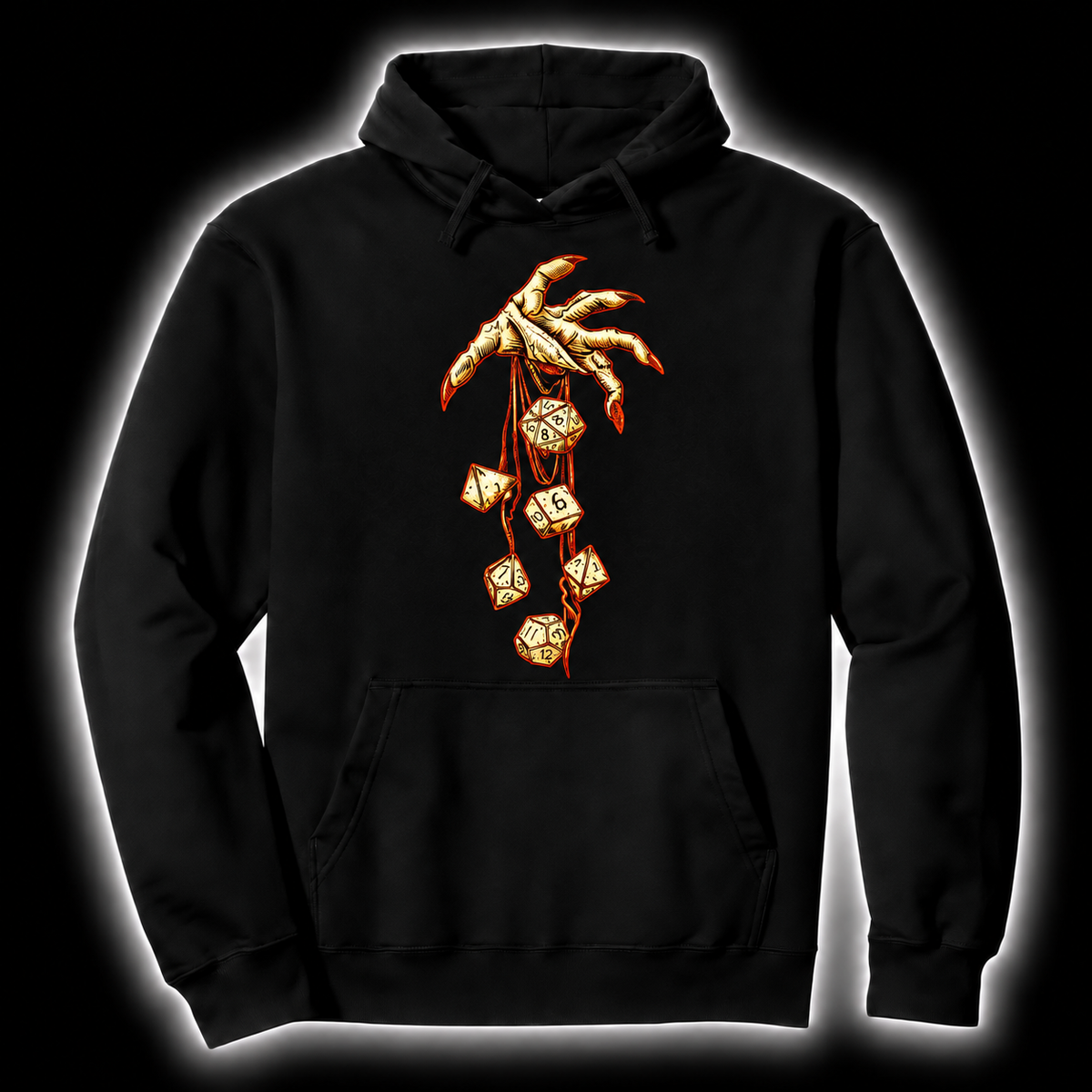 Let Fate Fall black D&D hoodie