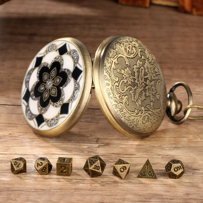 Geloho D20, Dragon Mandala Pocket Watch Dice Set