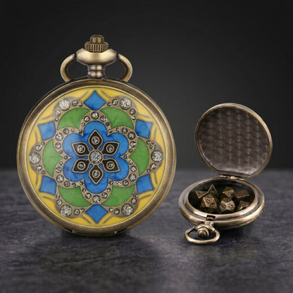 Geloho D20, Dragon Mandala Pocket Watch Dice Set