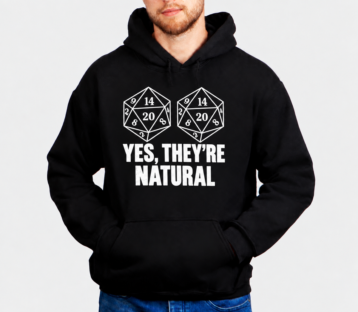 Naturally Rolled D&D hoodie on male model