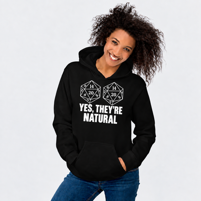 Naturally Rolled D&D hoodie on female model