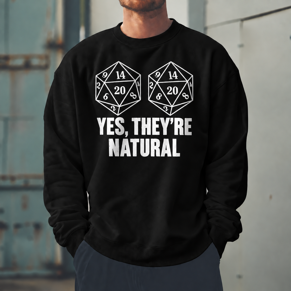 Male model wearing Naturally Rolled - DnD Sweatshirt