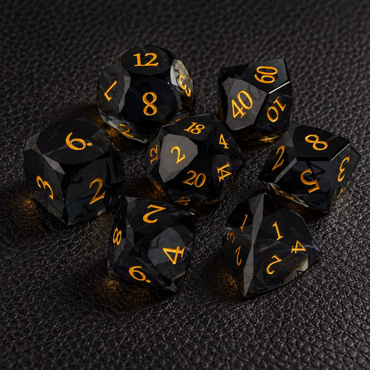 GELOHO Gemstone Dice Set Onyx Shadow Throne-Gemstone Dice Set