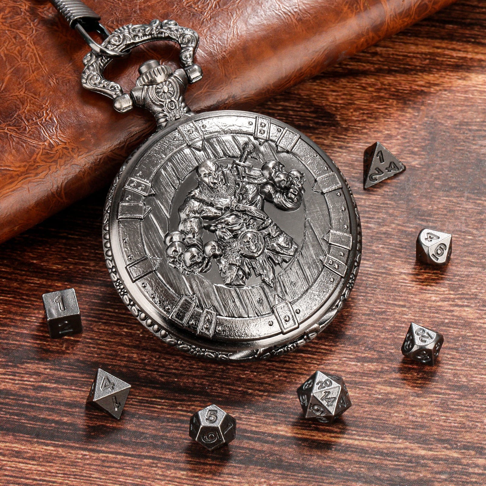 Geloho Orc Warlord Pocket Watch Dice Set