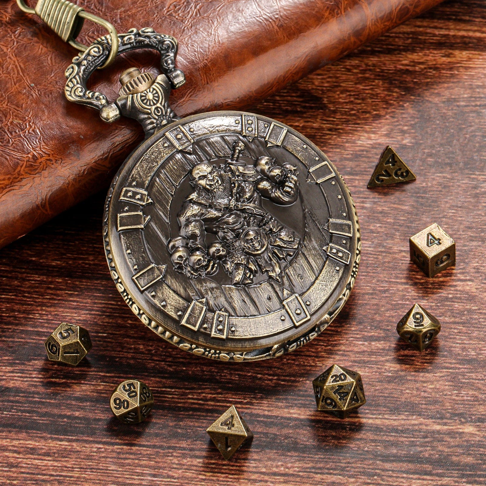 Geloho Orc Warlord Pocket Watch Dice Set
