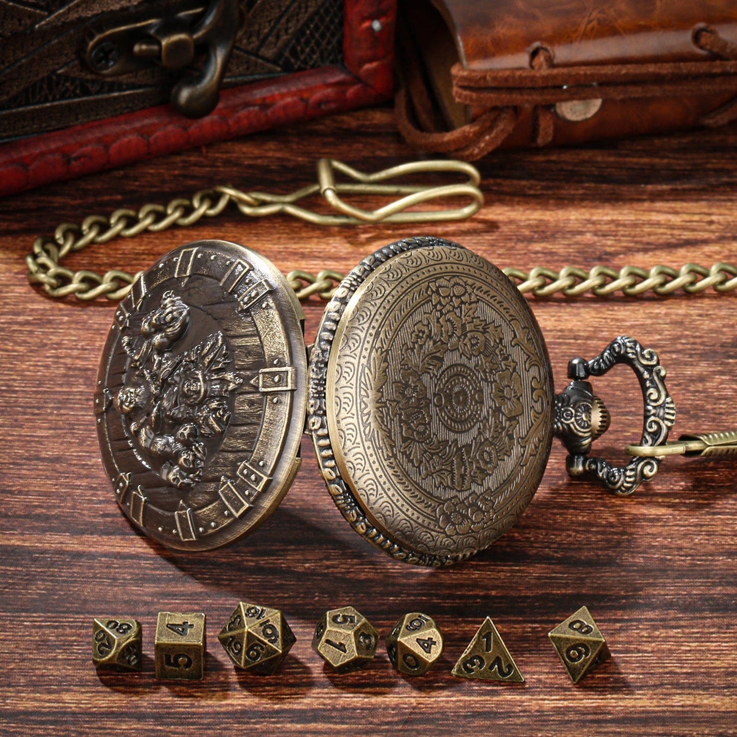 Geloho Orc Warlord Pocket Watch Dice Set