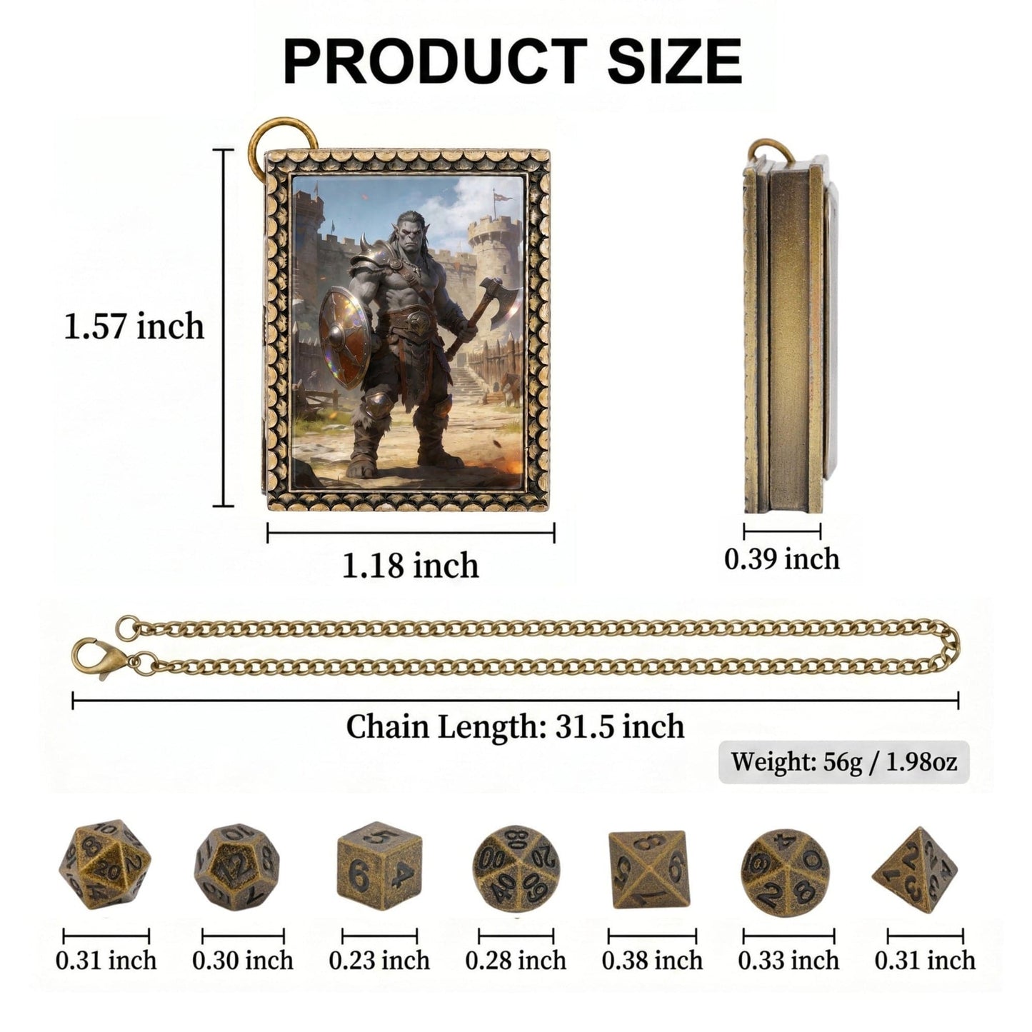 Geloho dice set necklace Orc Warrior Dice Necklace