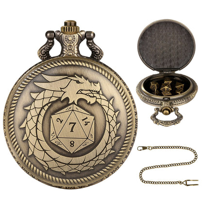 Geloho Ouroboros Dragon Pocket Watch Dice Set
