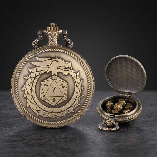 Geloho Ouroboros Dragon Pocket Watch Dice Set