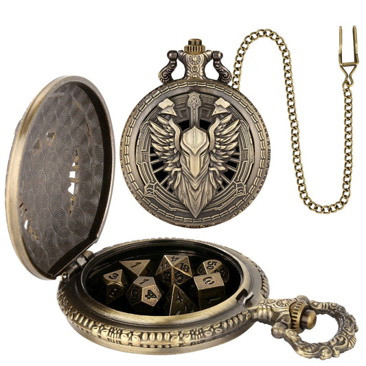 Geloho Bronze Paladin Pocket Watch Dice Set