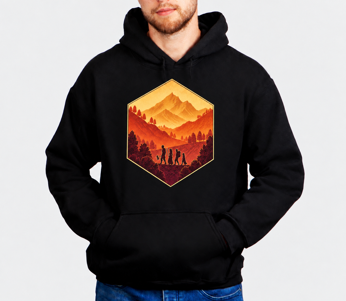 Party Before Destination D&D hoodie on male model