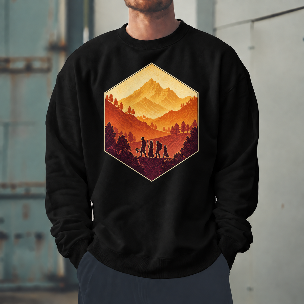 Male model wearing Party Before Destination - DnD Sweatshirt