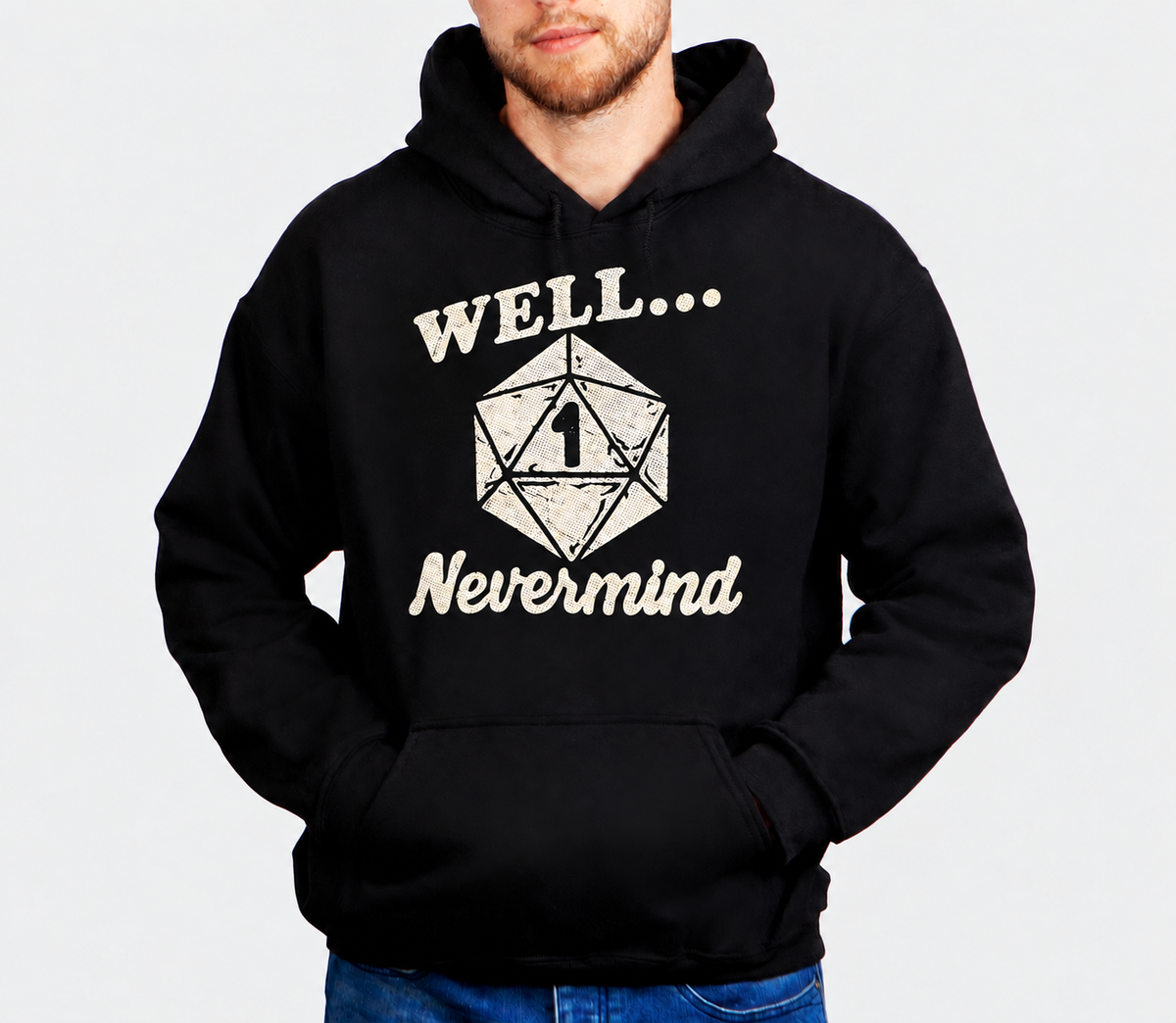 Plan Meets Nat One D&D hoodie on male model