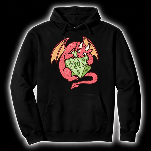 Pocket Sized Luck black D&D hoodie
