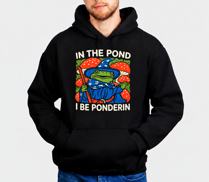Pondside Wisdom Check D&D hoodie on male model