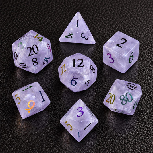 GELOHO Gemstone Dice Set Prismveil Rune-Gemstone Dice Set