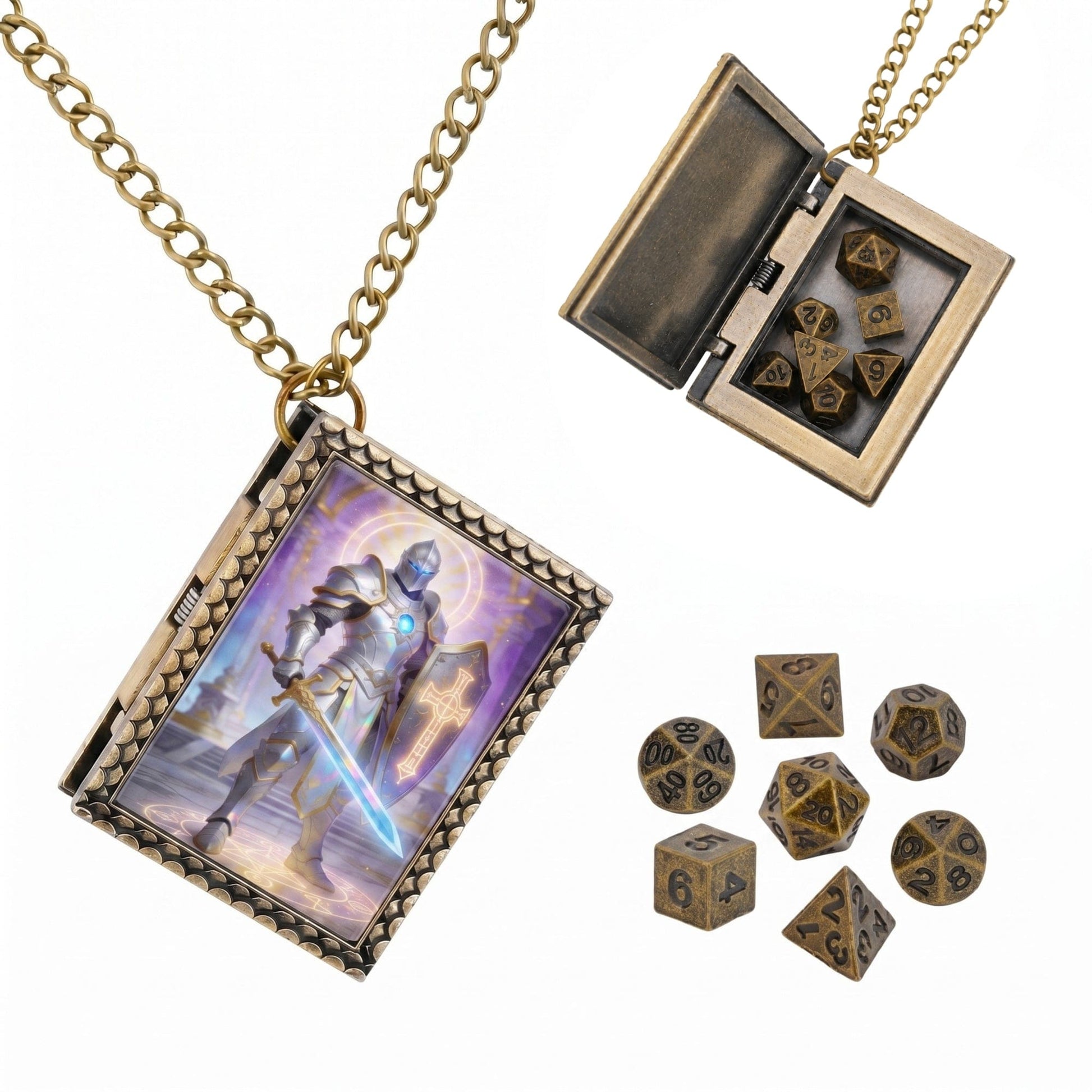 Geloho dice set necklace Bronze Radiant Paladin Dice Necklace