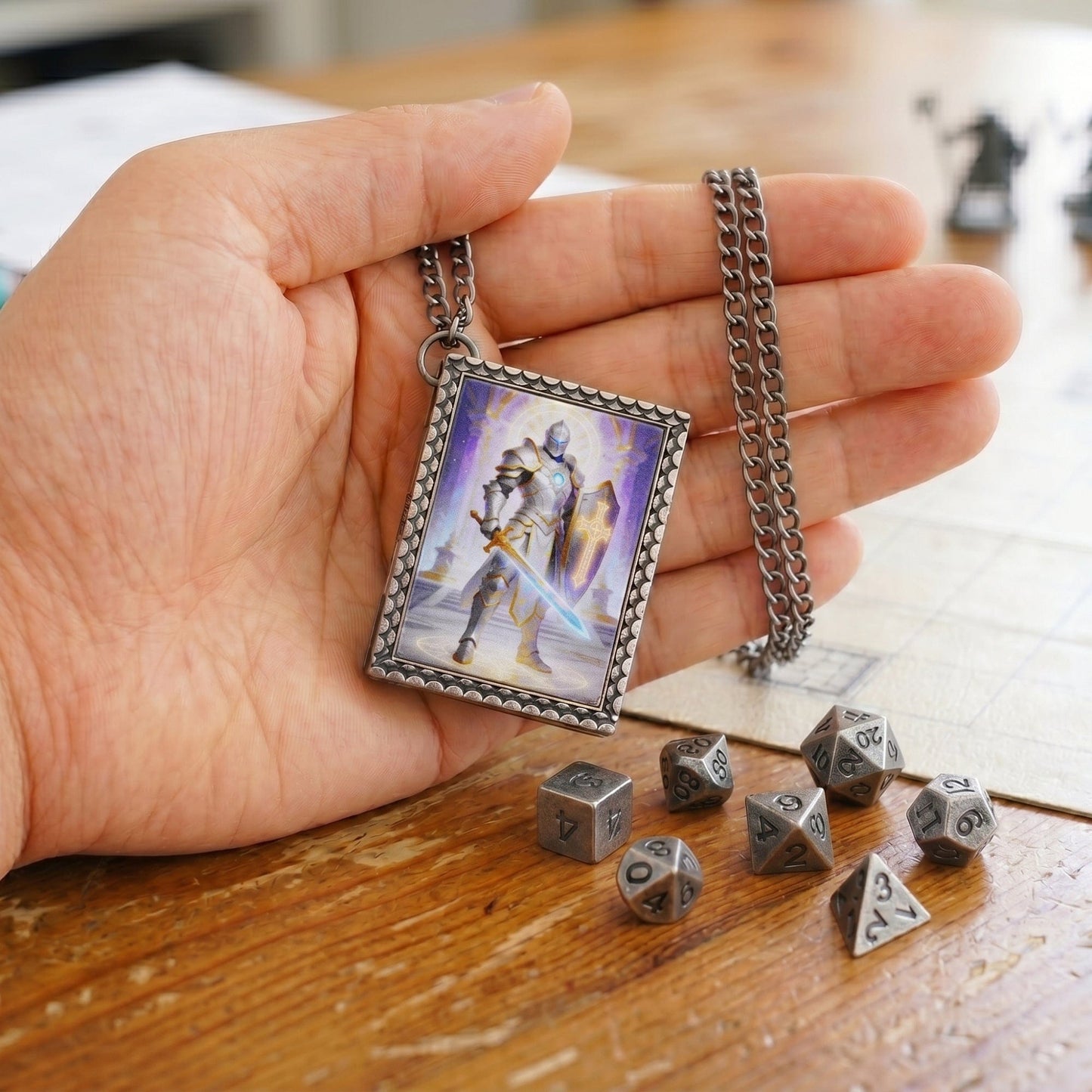 Geloho dice set necklace Radiant Paladin Dice Necklace