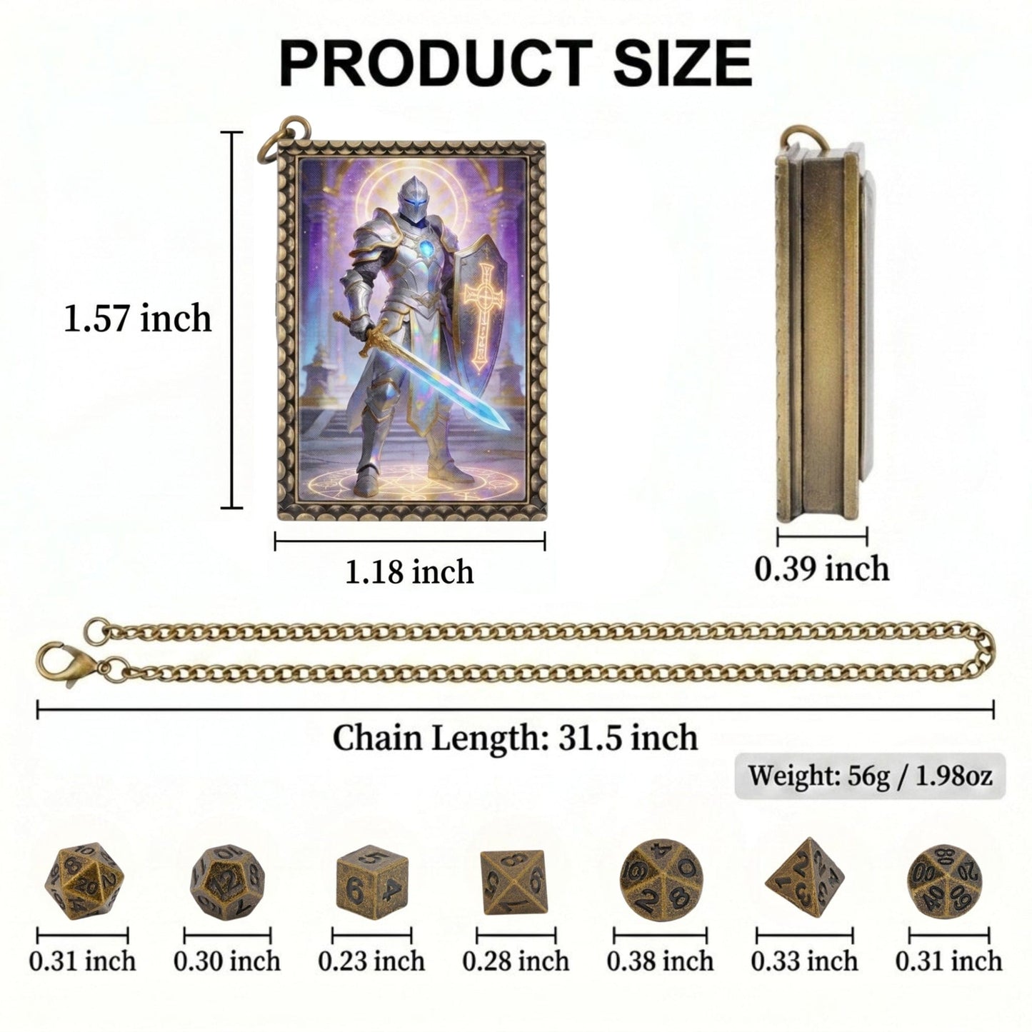 Geloho dice set necklace Radiant Paladin Dice Necklace
