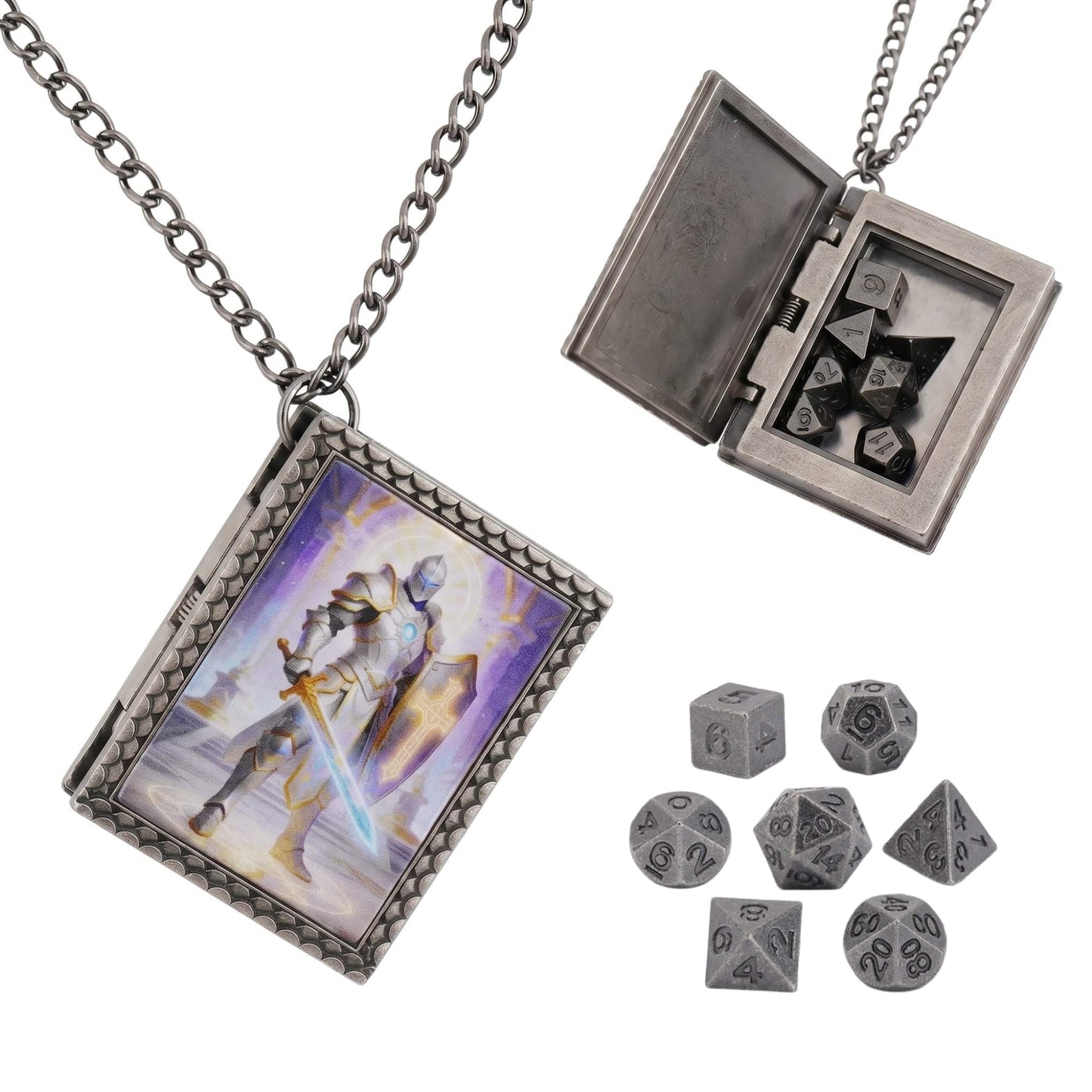 Geloho dice set necklace Silver Radiant Paladin Dice Necklace