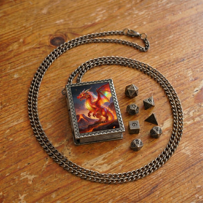 Geloho dice set necklace Red Dragon Dice Necklace