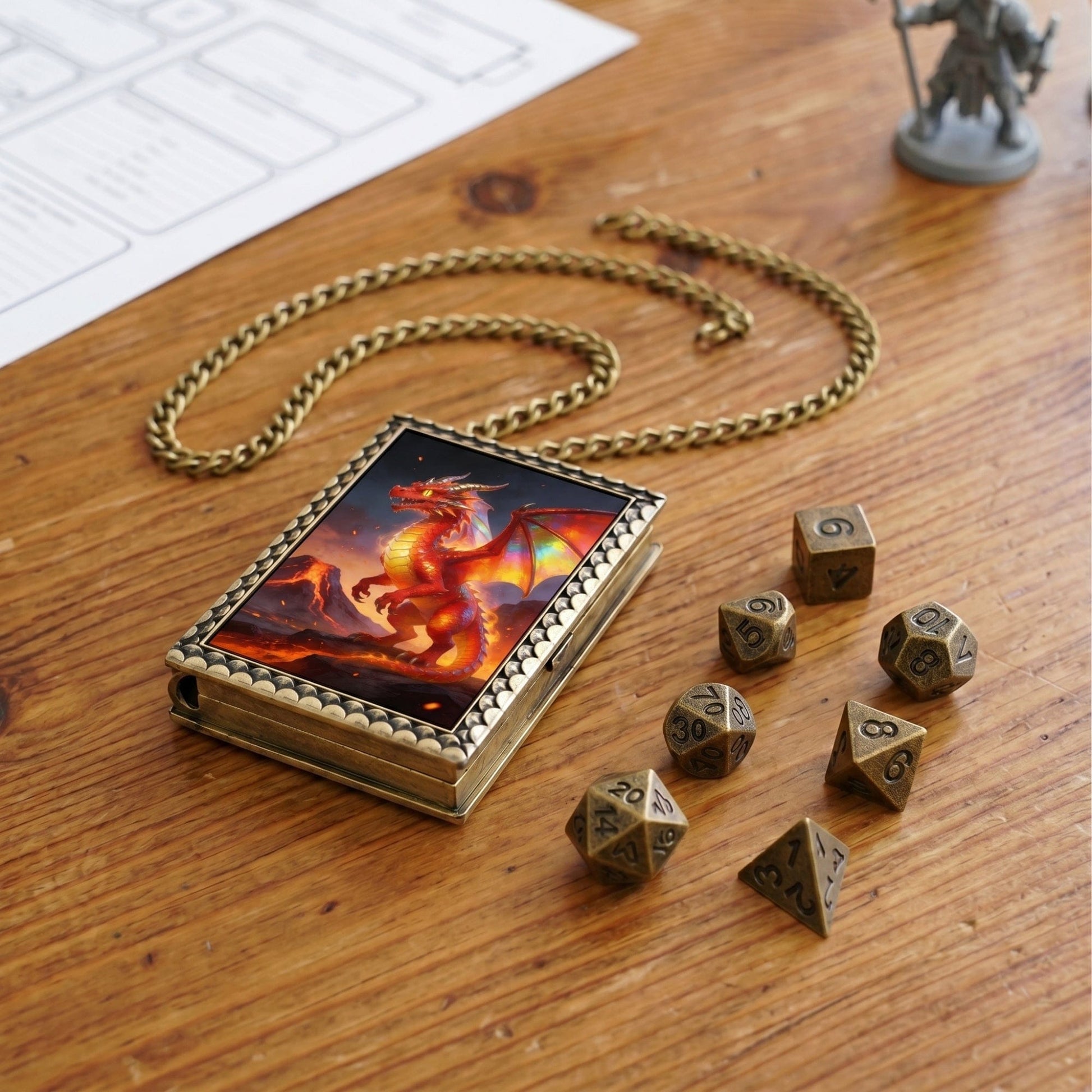 Geloho dice set necklace Red Dragon Dice Necklace