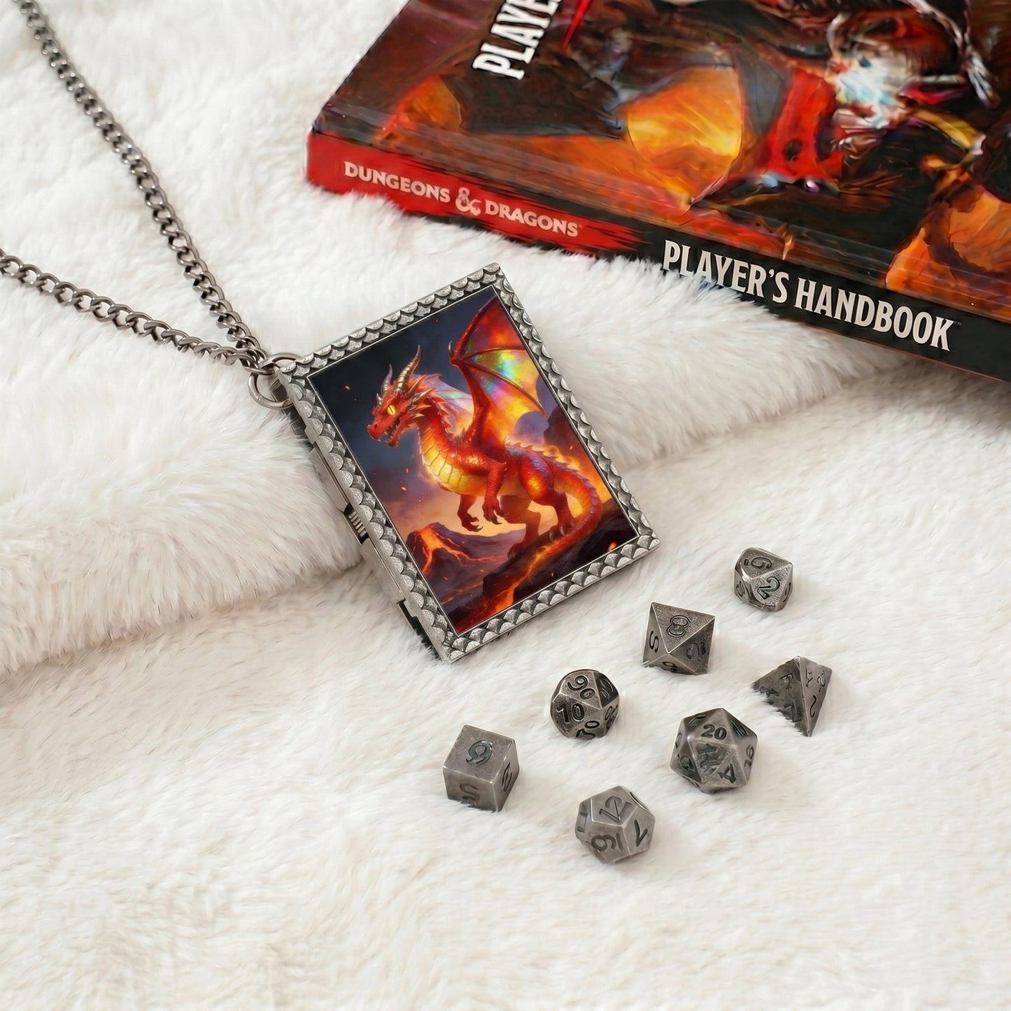 Geloho dice set necklace Red Dragon Dice Necklace