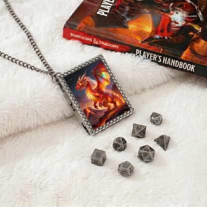 Geloho dice set necklace Red Dragon Dice Necklace