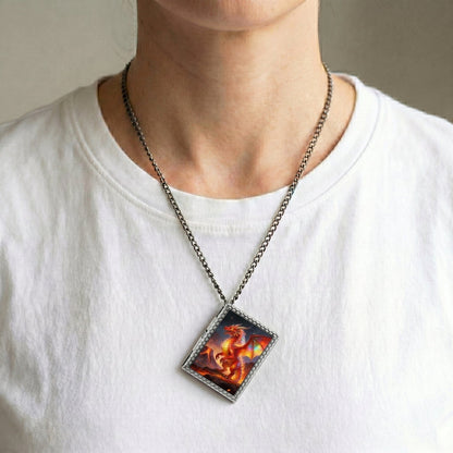 Geloho dice set necklace Red Dragon Dice Necklace
