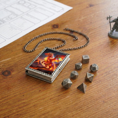 Geloho dice set necklace Red Dragon Dice Necklace