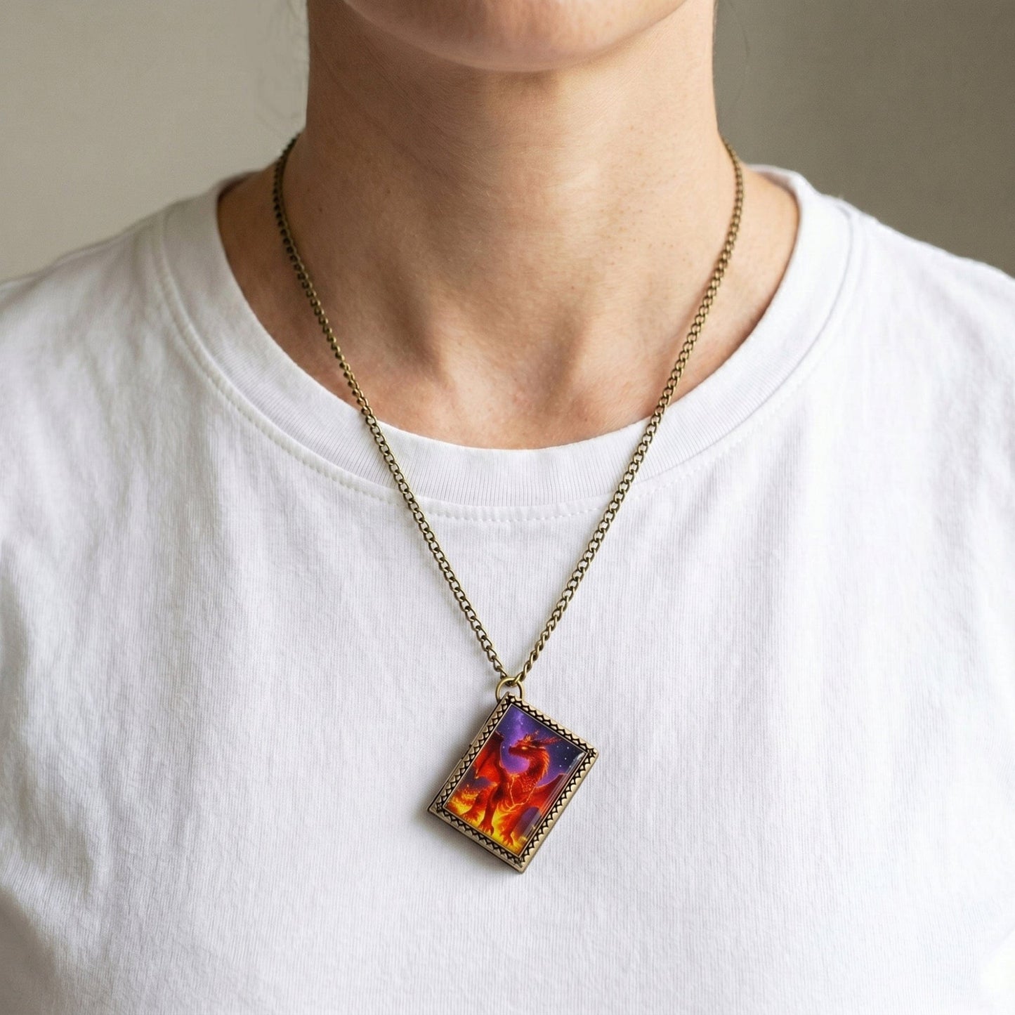 Geloho dice set necklace Red Dragon Dice Necklace