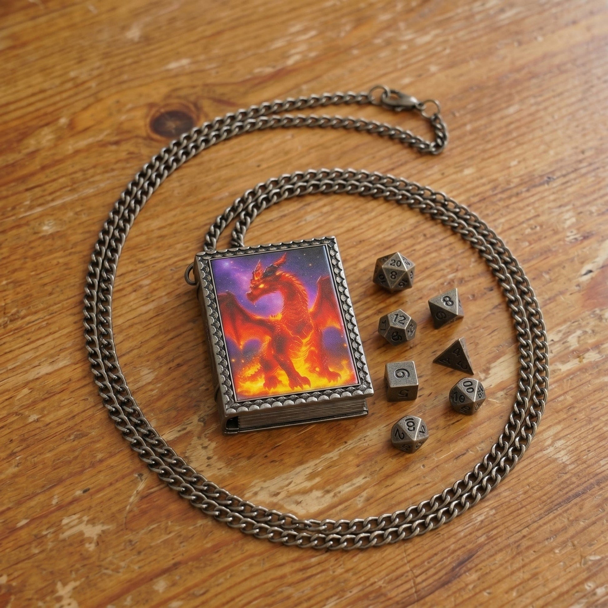 Geloho dice set necklace Red Dragon Dice Necklace