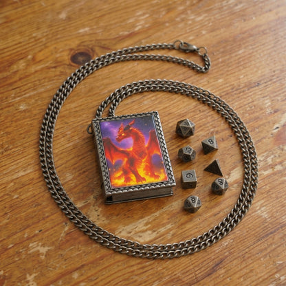 Geloho dice set necklace Red Dragon Dice Necklace