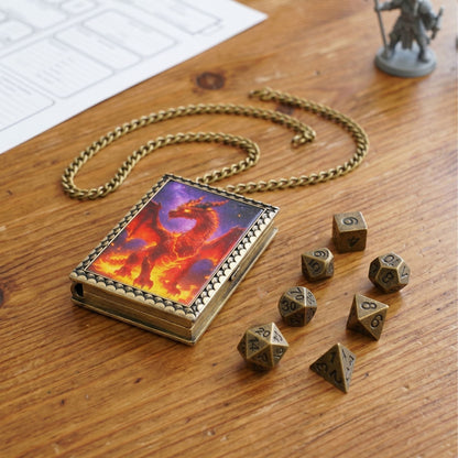 Geloho dice set necklace Red Dragon Dice Necklace