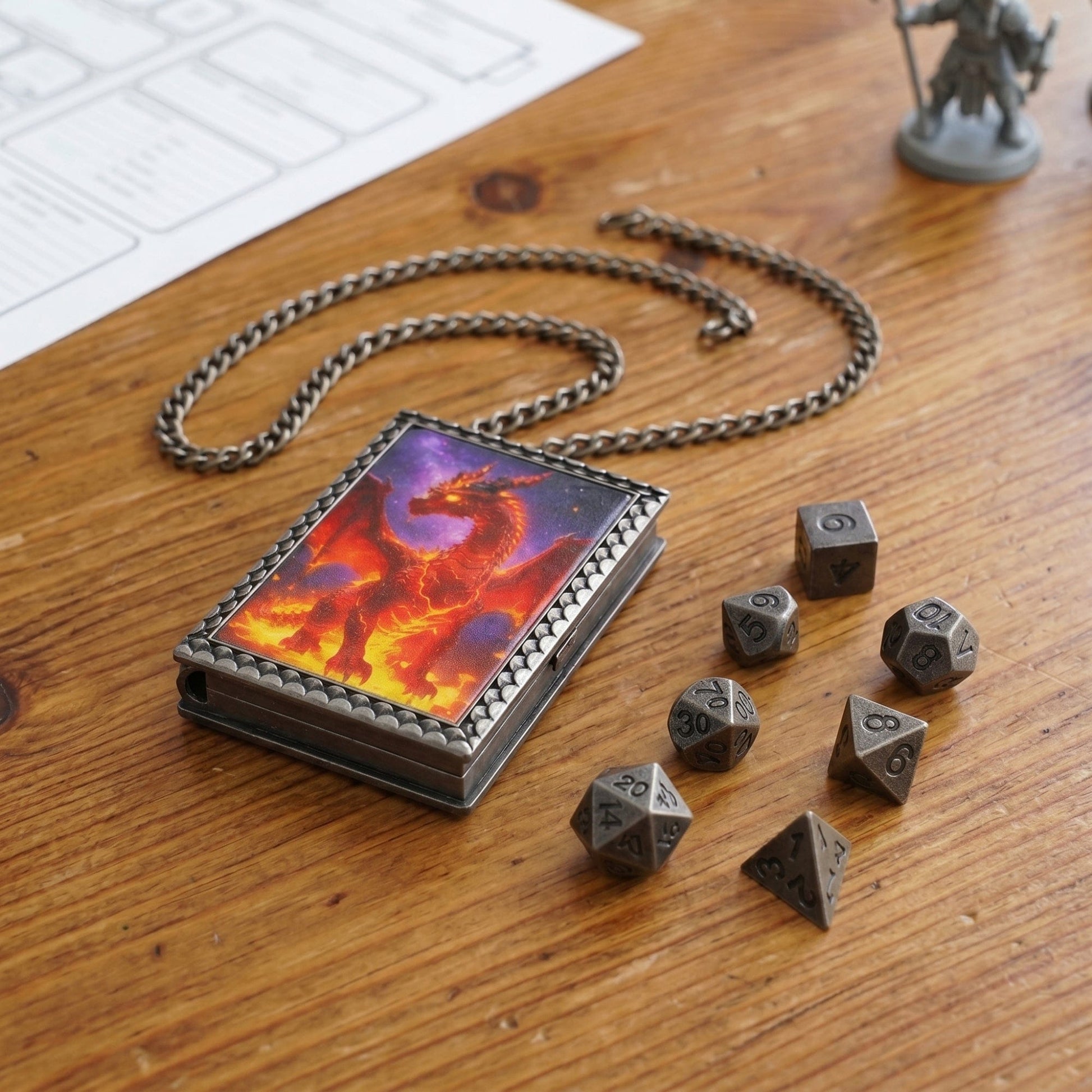Geloho dice set necklace Red Dragon Dice Necklace