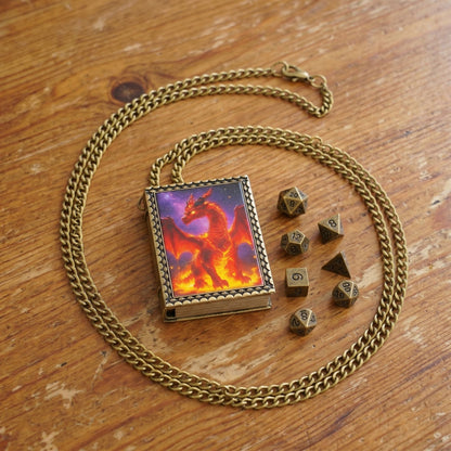 Geloho dice set necklace Red Dragon Dice Necklace