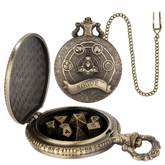 Geloho D20, Dragon Bronze Rogue Pocket Watch Dice Set