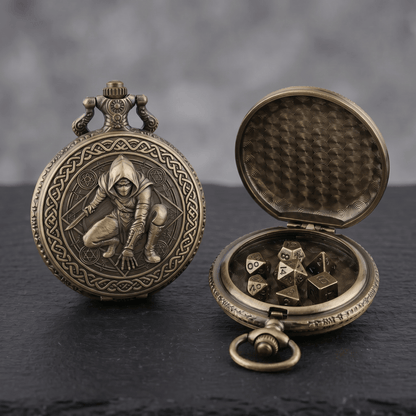 Geloho Bronze Rogue Pocket Watch Dice Set