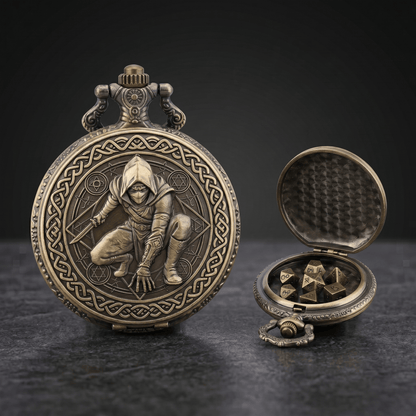 Geloho Bronze Rogue Pocket Watch Dice Set