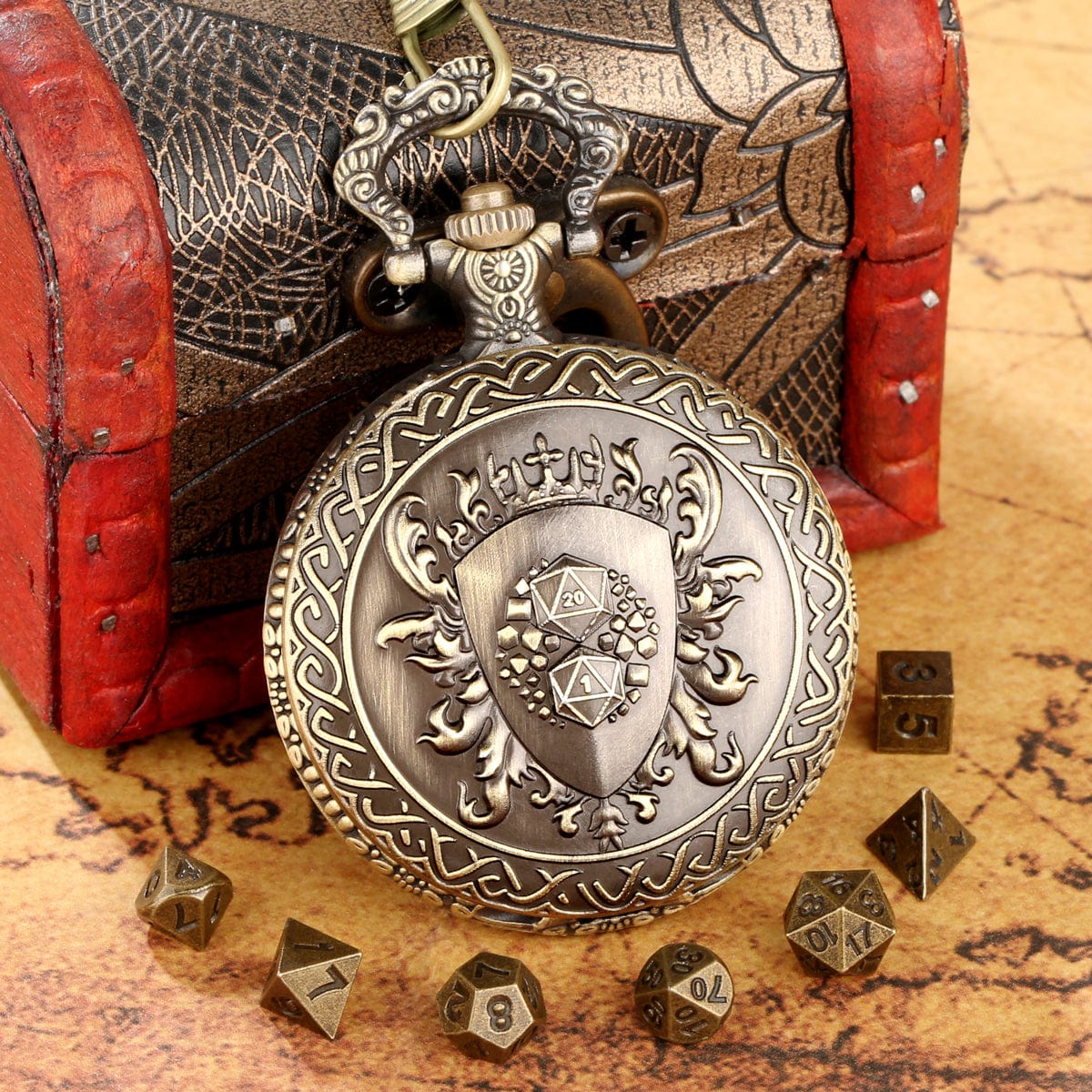 Geloho Royal Crest Pocket Watch Dice Set