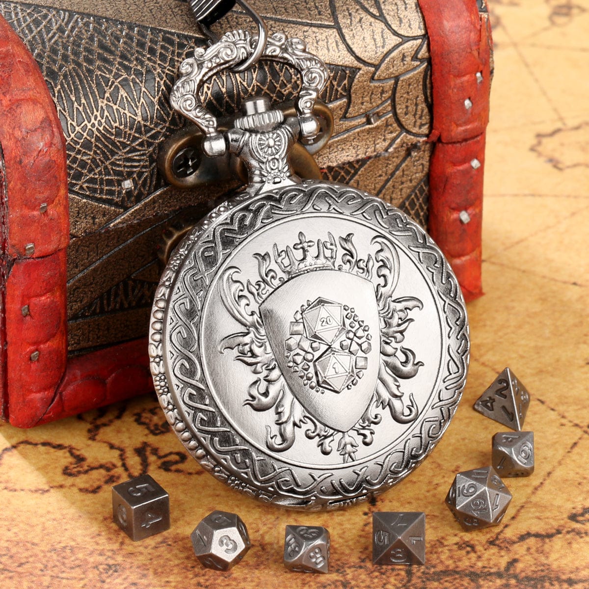 Geloho Royal Crest Pocket Watch Dice Set