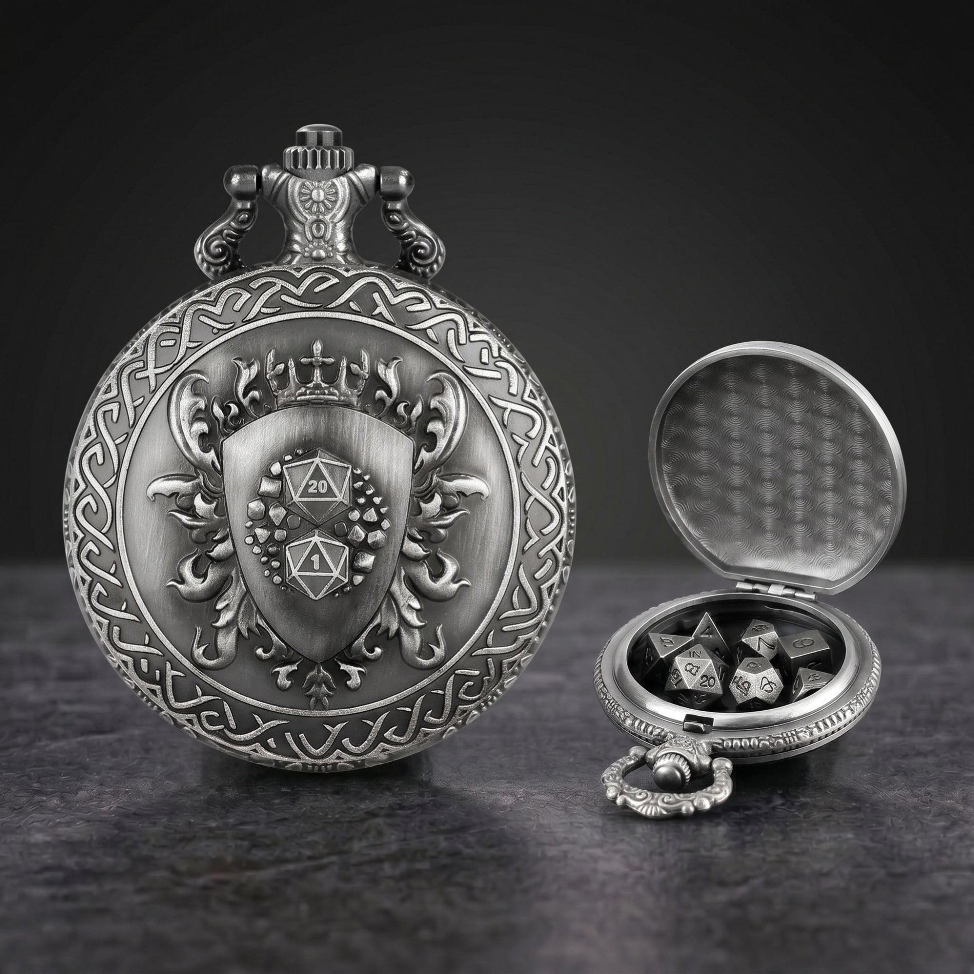 Geloho Royal Crest Pocket Watch Dice Set