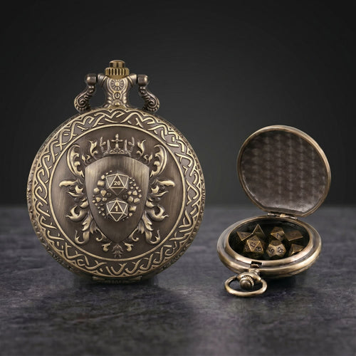 Geloho Royal Crest Pocket Watch Dice Set