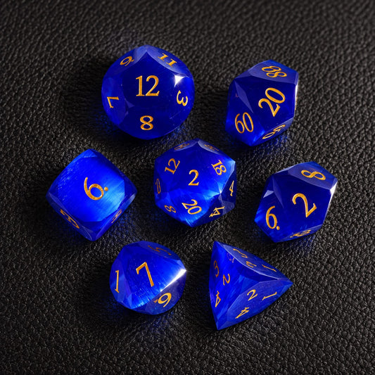 GELOHO Gemstone Dice Set Sapphire Dragon Scale-Gemstone Dice Set