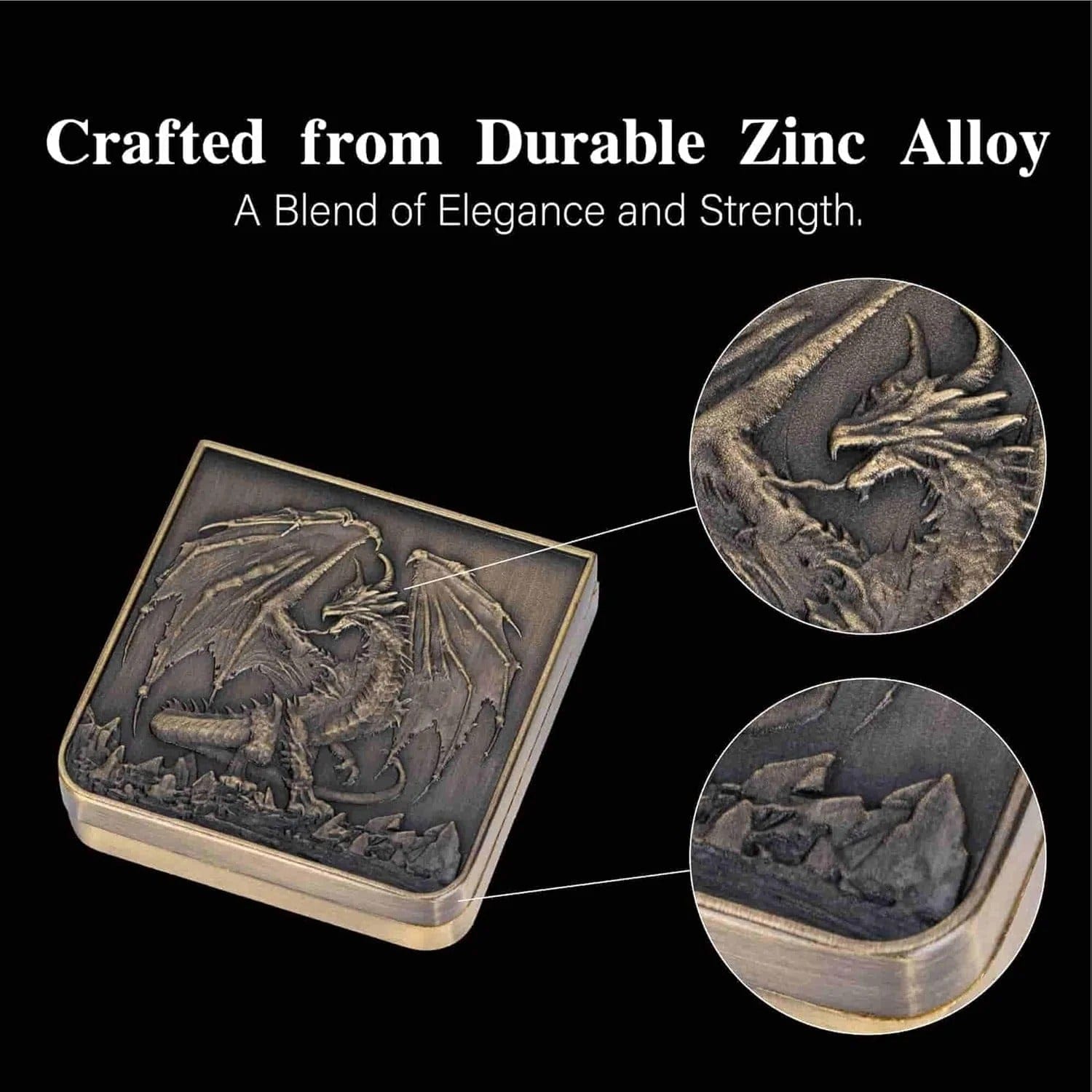 Geloho Seven-in-one foldable dragon-shaped rotating metal dice set