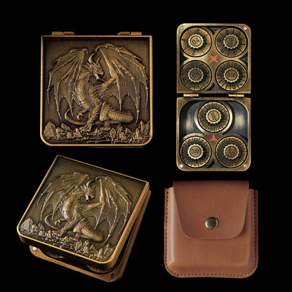 Geloho Seven-in-one foldable dragon-shaped rotating metal dice set